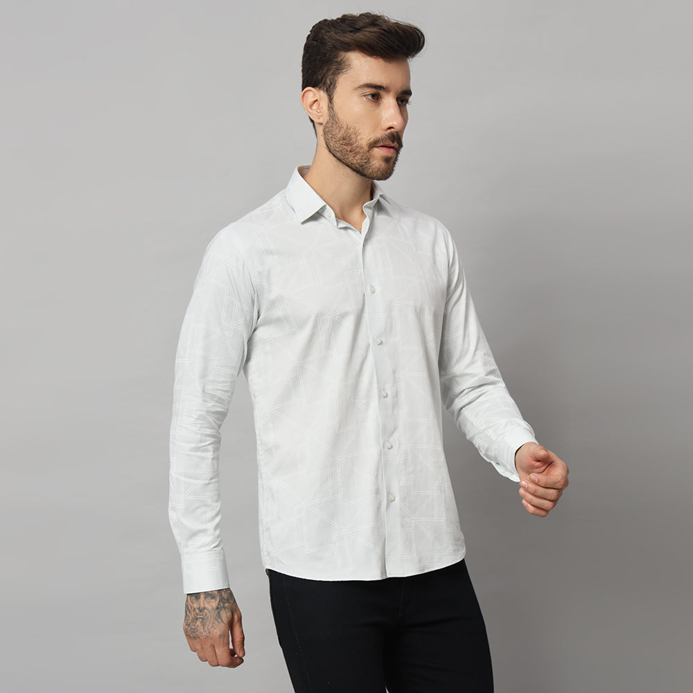Stylish Grey Abstract Shirt - Trendy Men's Fashion Tee