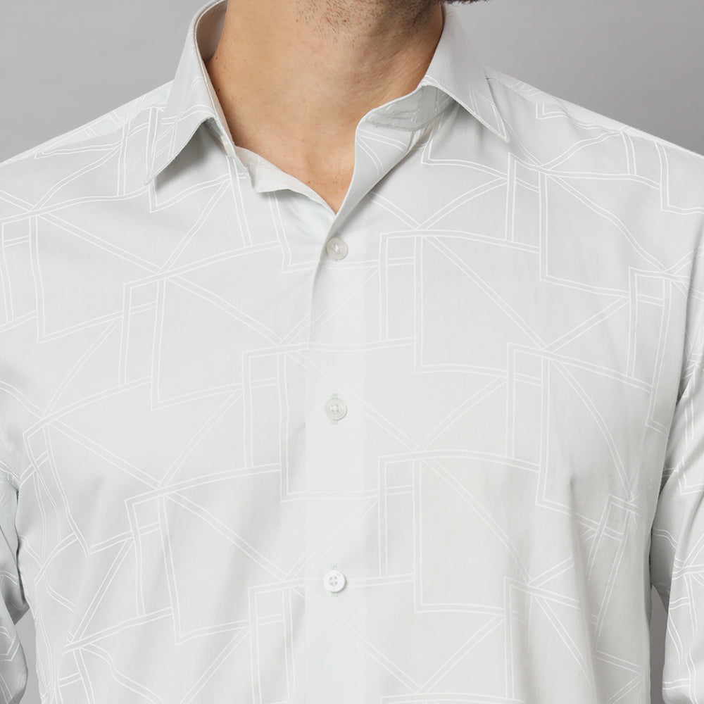 Stylish Grey Abstract Shirt - Trendy Men's Fashion Tee