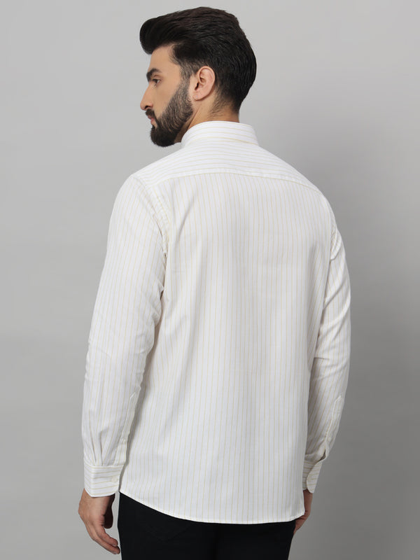 Elegant Yellow White Shirt – Classic Design, Ultimate Comfort