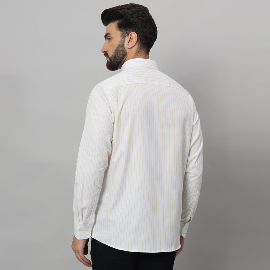 Elegant Yellow White Shirt – Classic Design, Ultimate Comfort