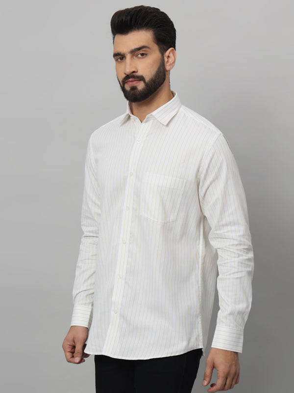 Elegant Yellow White Shirt – Classic Design, Ultimate Comfort