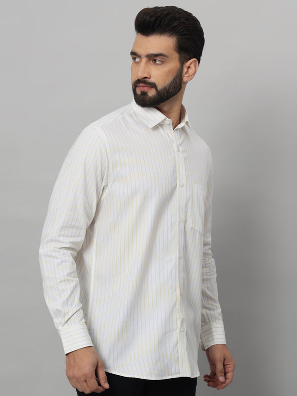 Elegant Yellow White Shirt – Classic Design, Ultimate Comfort