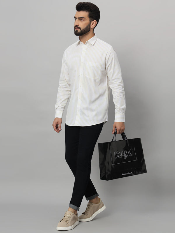 Elegant Yellow White Shirt – Classic Design, Ultimate Comfort