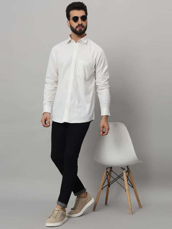 Elegant Yellow White Shirt – Classic Design, Ultimate Comfort