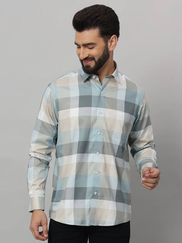 Men's Cotton Casual Diverse Checks Shirt for Men Full Sleeves Classic Check Shirt