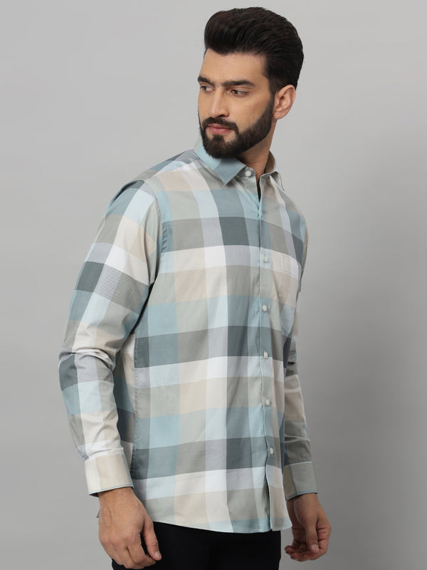 Men's Cotton Casual Diverse Checks Shirt for Men Full Sleeves Classic Check Shirt