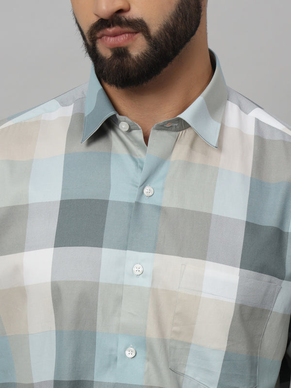 Men's Cotton Casual Diverse Checks Shirt for Men Full Sleeves Classic Check Shirt