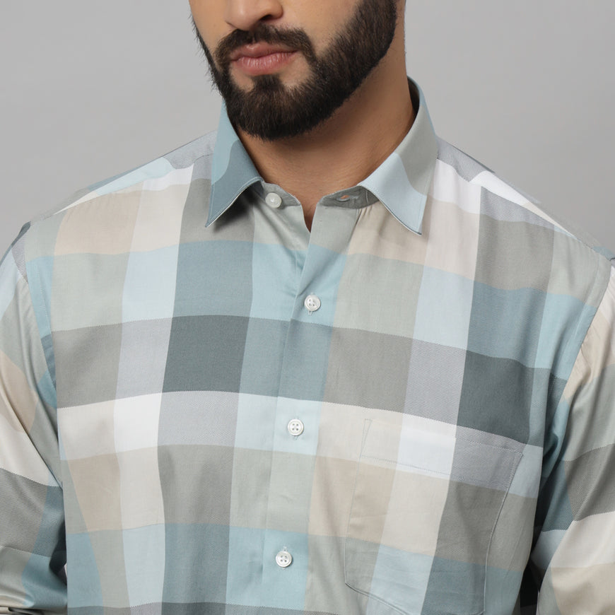 Men's Cotton Casual Diverse Checks Shirt for Men Full Sleeves Classic Check Shirt