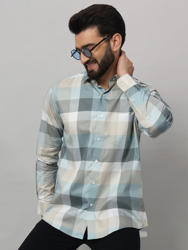 Men's Cotton Casual Diverse Checks Shirt for Men Full Sleeves Classic Check Shirt