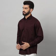 Dark Wine Solid Shirt - Elegant and Versatile Men's Dress Shirt