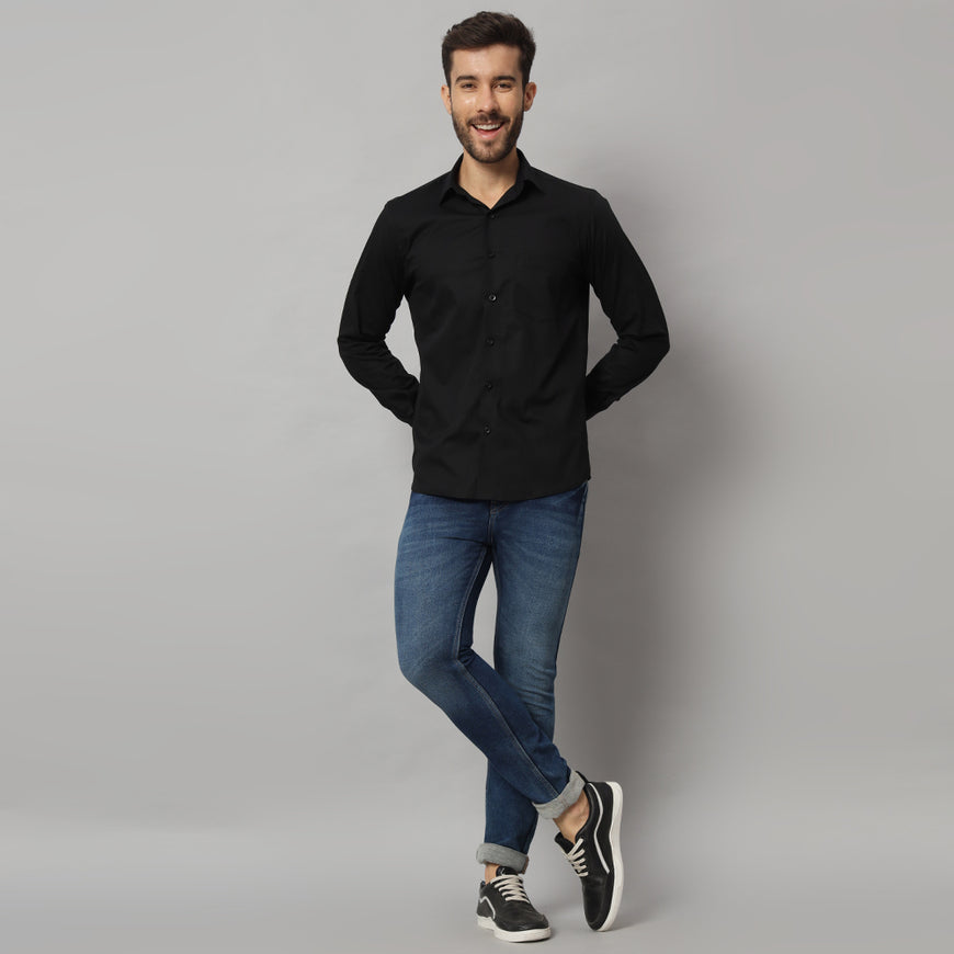 Stylish Men's Charcoal Black Shirt - Perfect for Any Occasion | Comfortable & Elegant