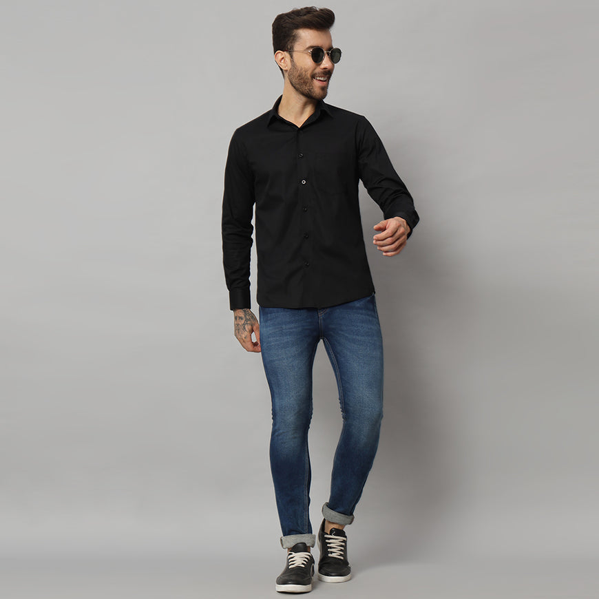 Stylish Men's Charcoal Black Shirt - Perfect for Any Occasion | Comfortable & Elegant