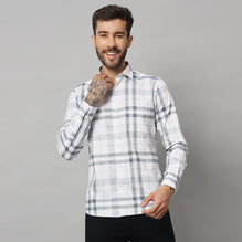 Premium White and Grey Men's Shirt - Classic Elegance and Modern Comfort