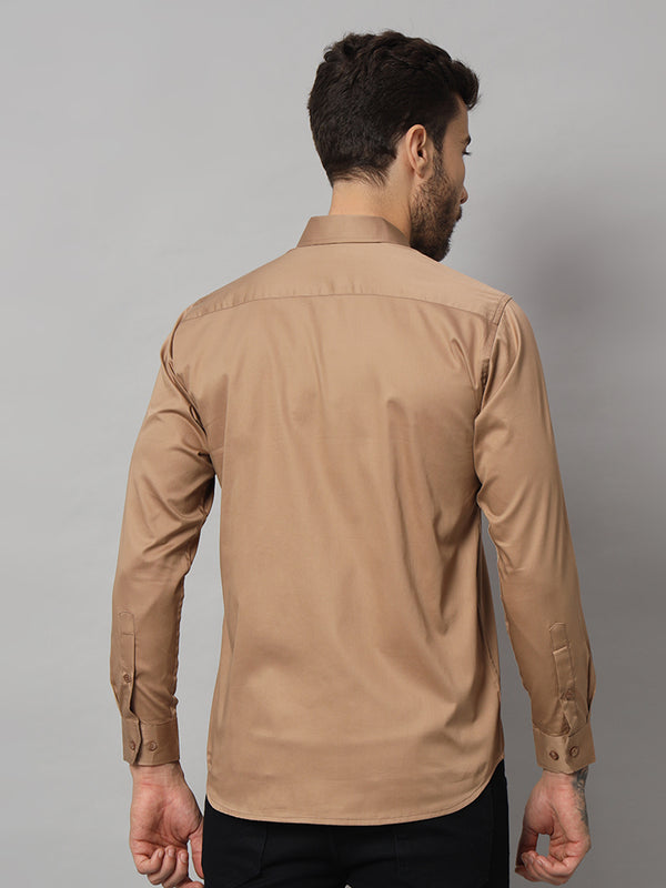 Classic Men's Dull Brown Solid Shirt - Premium Quality and Versatile Design