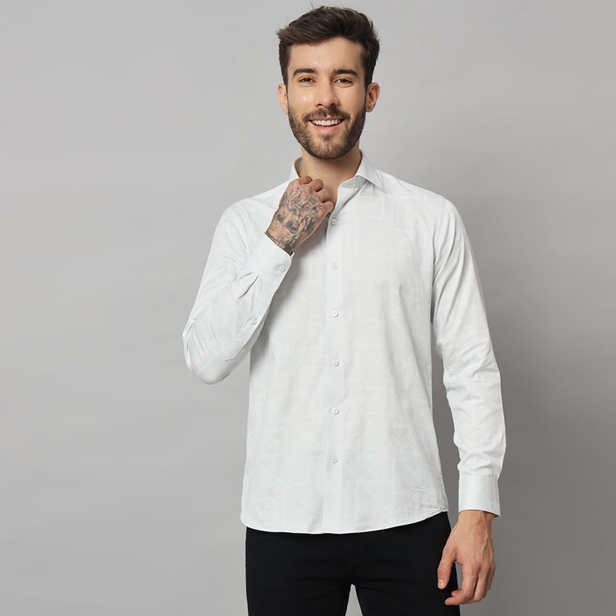 Stylish Grey Abstract Shirt - Trendy Men's Fashion Tee